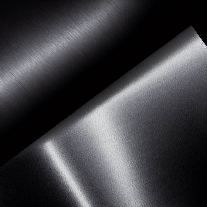 Detailed close-up of shiny aluminum as material for laser marking.