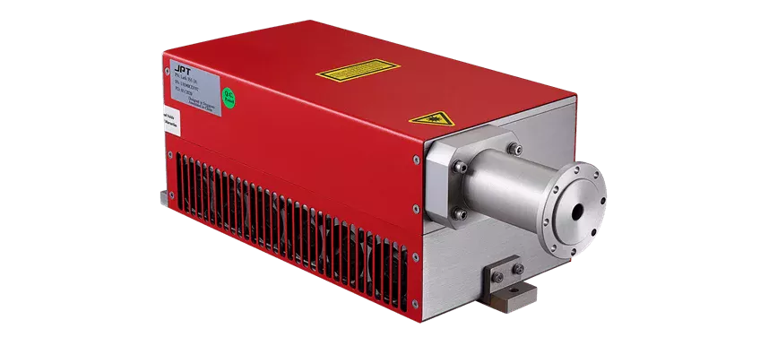Eine unserer luftgekühlten DPSS UV-Laserquellen bei 355 nm. Extrem kompakt und leicht.