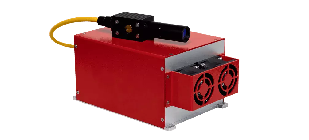 M7-20-E2 Laserquelle unserer M7-E2-Serie. Extrem kompakt und leicht.