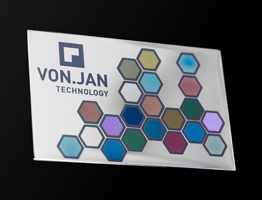 Different color annealing markings on stainless steel made in our laser lab.